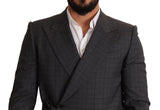 Dolce & Gabbana Gray Check Wool Slim Fit Blazer Jacket