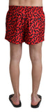 Dolce & Gabbana Red Patterned Beachwear Shorts Swimwear Dolce & Gabbana 