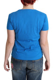Moschino Blue Cotton Sunny Milano Print Tops T-shirt