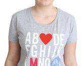 Moschino Gray Cotton Alphabet Letter Print T-shirt