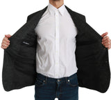 Dolce & Gabbana Gray Plaid Check Slim Fit Jacket Blazer