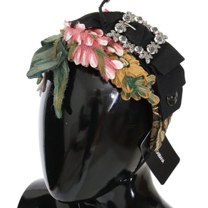 Dolce & Gabbana Multicolor Tiara Floral Crystal Bow Diadem Headband, Nahim - Luxury Wardrobe