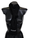 Missoni Black 100% Wool Unisex Neck Wrap Fringes Logo Scarf Missoni 