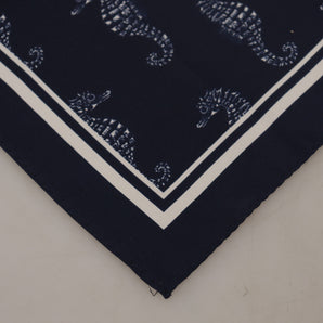 Dolce & Gabbana Elegant Blue Seahorse Silk Men's Scarf