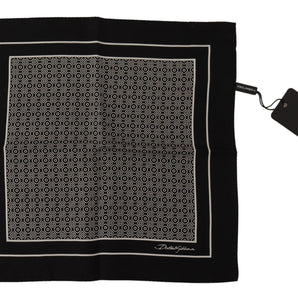 Dolce & Gabbana Elegant Black Silk Geometric Scarf for Men