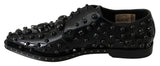 Dolce & Gabbana Black Leather Crystals Dress Broque Shoes Dolce & Gabbana 