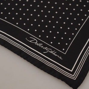 Dolce & Gabbana Elegant Black Silk Polka Dot Men's Scarf