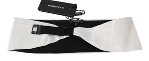 Dolce & Gabbana White Men Waist Belt 100% Silk Cummerbund Dolce & Gabbana 
