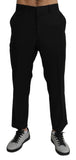 Dolce & Gabbana Black Cotton Wool Formal Dress Pants