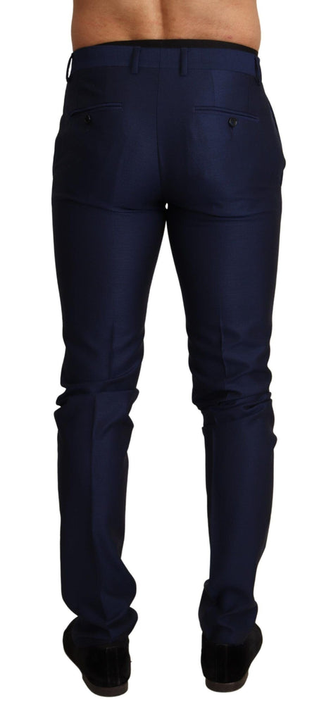 Dolce & Gabbana Navy Blue Wool Dress Formal Slim Trouser Pants