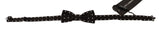 Dolce & Gabbana Black White Polka Dot Silk Adjustable Neck Papillon Bow Tie Dolce & Gabbana 