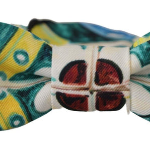 Dolce &amp; Gabbana Elegant Silk Majolica Print Bow Tie