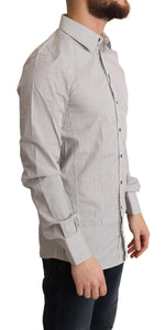 Dolce & Gabbana Gray Cotton Slim Fit Mens SICILY Shirt