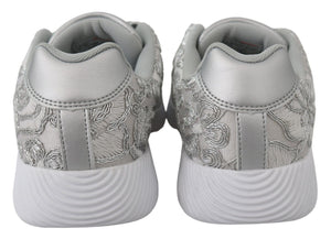 Plein Sport Silver Polyester Runner Joice Sneakers Shoes Plein Sport 