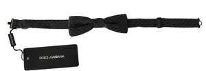 Dolce & Gabbana Gray Patterned Mens Necktie Papillon 100% Silk Bow Tie Dolce & Gabbana 