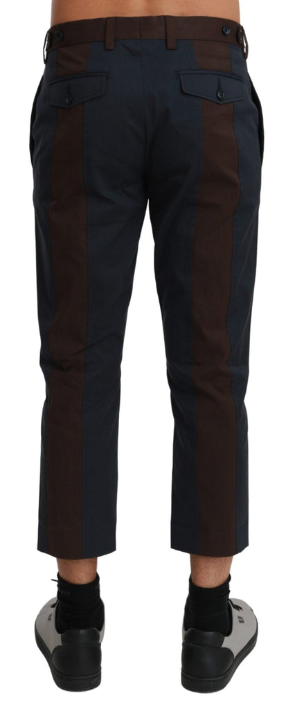 Dolce & Gabbana Brown Stripes Cropped Trousers Pants
