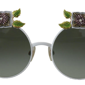 Dolce &amp; Gabbana Elegant Floral Embellished Gold Sunglasses