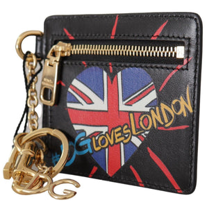 Dolce & Gabbana Elegant Leather Coin Wallet With Keyring