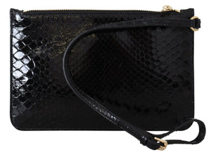 Dolce & Gabbana Black Leather Coin Purse Wristlet Mirror Agnese Wallet Dolce & Gabbana 