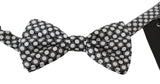 Dolce & Gabbana Men Black White Circles Adjustable Neck Papillon Bow Tie Dolce & Gabbana 
