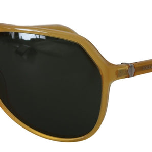 Dolce &amp; Gabbana Chic Yellow Aviator Acetate Sunglasses