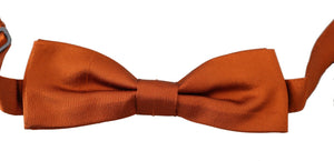Dolce & Gabbana Men Dark Orange Silk Adjustable Neck Papillon Bow Tie Dolce & Gabbana 