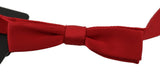 Dolce & Gabbana Red 100% Silk Slim Adjustable Neck Papillon Bow Tie Dolce & Gabbana 