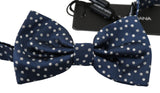 Dolce & Gabbana Blue Polka Dots Silk Adjustable Neck Butterfly Mens Bow Tie Dolce & Gabbana 