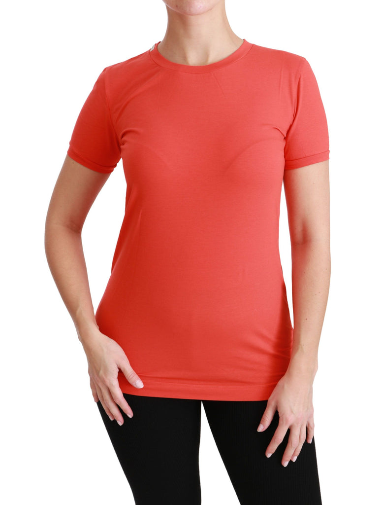 Dolce & Gabbana Red Crewneck Short Sleeve T-shirt Cotton Top