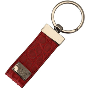 Dolce &amp; Gabbana Chic Llavero De Cuero Rojo Y Accesorio Charm