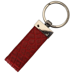 Dolce &amp; Gabbana Chic Llavero De Cuero Rojo Y Accesorio Charm