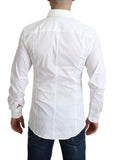 Dolce & Gabbana White Cotton Stretch Men Formal SICILIA Shirt