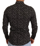 Dolce & Gabbana Black Floral Brocade Cotton Shirt