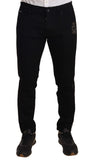 Dolce & Gabbana Black Skinny Fit Denim Side Band Jeans Pant