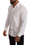 Dolce & Gabbana White Cotton Stretch Formal Shirt