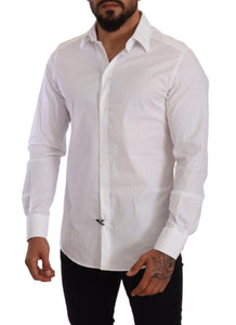 Dolce & Gabbana White Cotton Stretch Formal Shirt