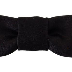 Dolce &amp; Gabbana Elegant Black Silk Bow Tie