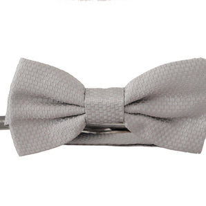 Dolce &amp; Gabbana Chic Gray Silk Bow Tie