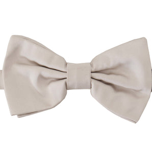 Dolce &amp; Gabbana Exquisite Silk Gray Bow Tie