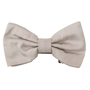 Dolce &amp; Gabbana Exquisite Silk Gray Bow Tie