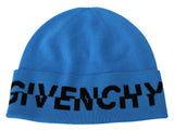 Givenchy Blue Wool Unisex Winter Warm Beanie Hat Givenchy 