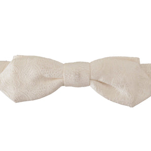 Dolce &amp; Gabbana Elegant White Silk Bow Tie