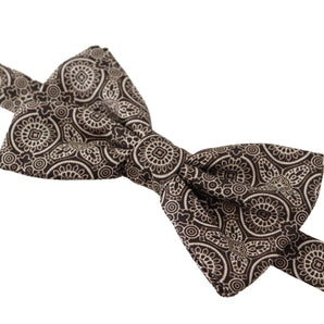 Dolce &amp; Gabbana Elegant Silk Black &amp; White Bow Tie