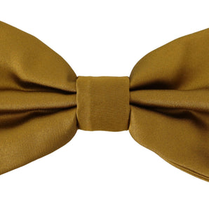 Dolce &amp; Gabbana Elegant Mustard Yellow Silk Bow Tie