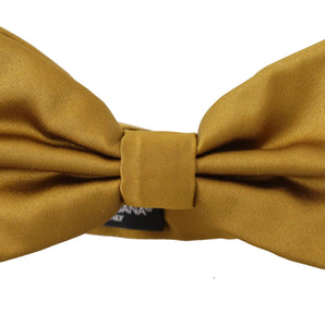 Dolce &amp; Gabbana Elegant Mustard Yellow Silk Bow Tie