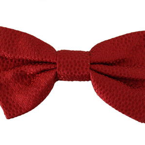 Dolce &amp; Gabbana Elegant Red Silk Bow Tie