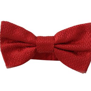 Dolce &amp; Gabbana Elegant Red Silk Bow Tie