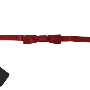 Dolce &amp; Gabbana Elegant Red Silk Bow Tie