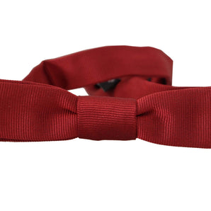 Dolce &amp; Gabbana Elegant Red Silk Bow Tie