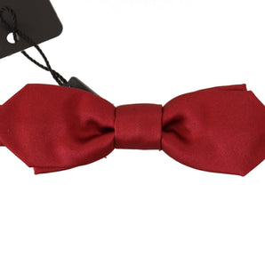 Dolce &amp; Gabbana Elegant Red Silk Bow Tie